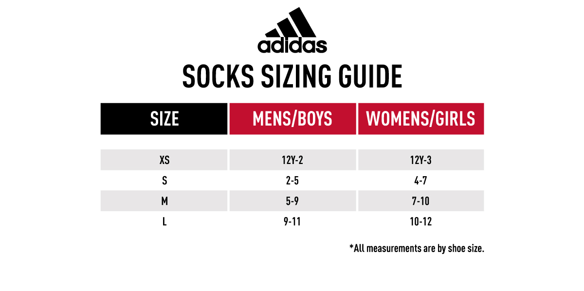 Adidas Youth Socks Size Chart
